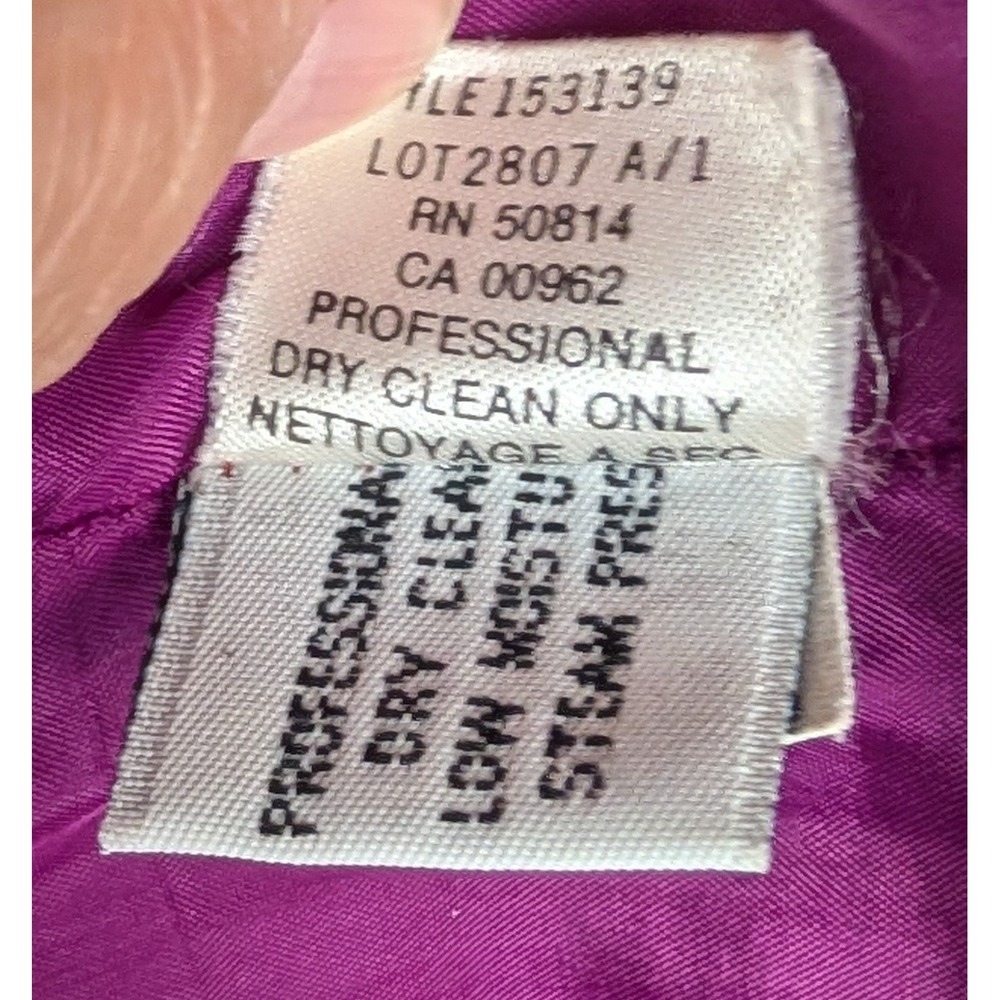 Tahari Vintage Magenta 100% Wool Pencil Skirt Made in USA Size 12 Purple - Picture 13 of 15